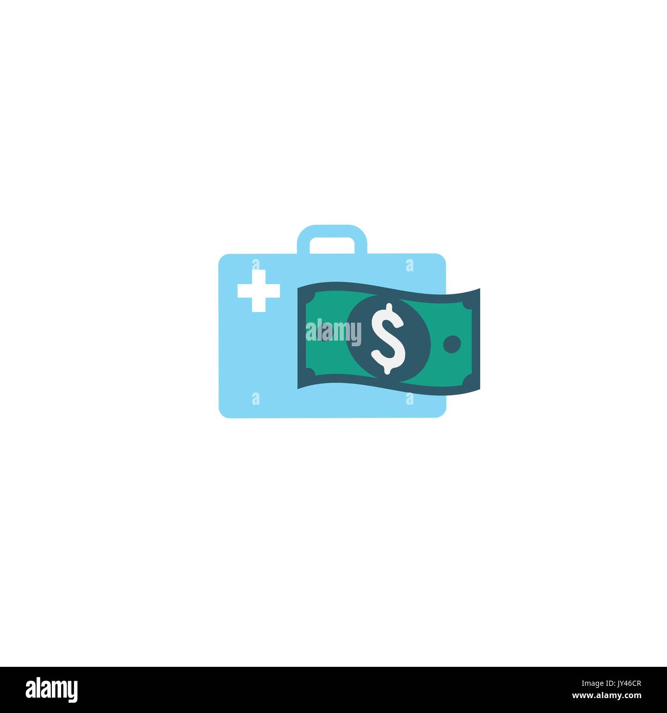 Healthcare costs and expenses showing concept with doctor bag Stock Vector