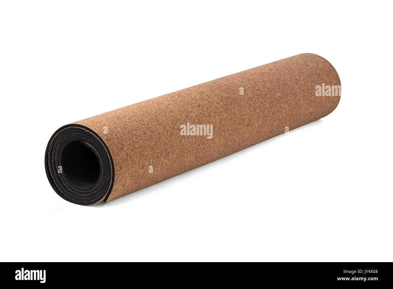 Cork Yoga Mat, Premium Eco Friendly Product on White Background Stock Photo