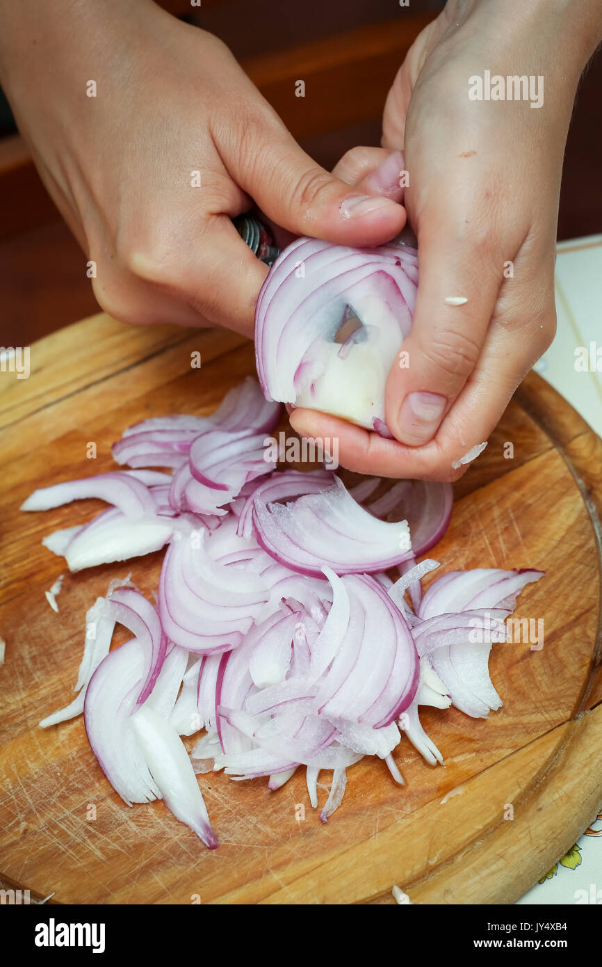 Cutting Red Onions High Resolution Stock Photography and Images - Alamy