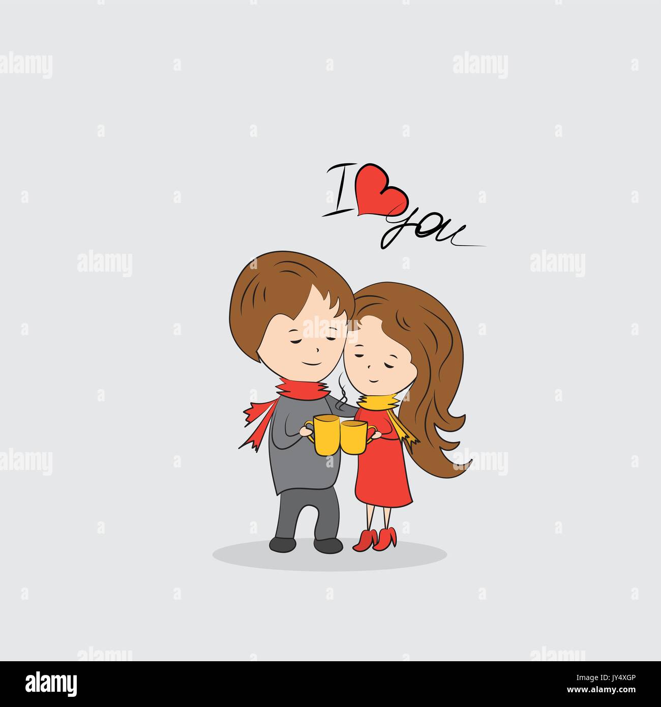 Love  illustration of a man and woman drinking tea or coffee  Stock Vector Image & Art - Alamy