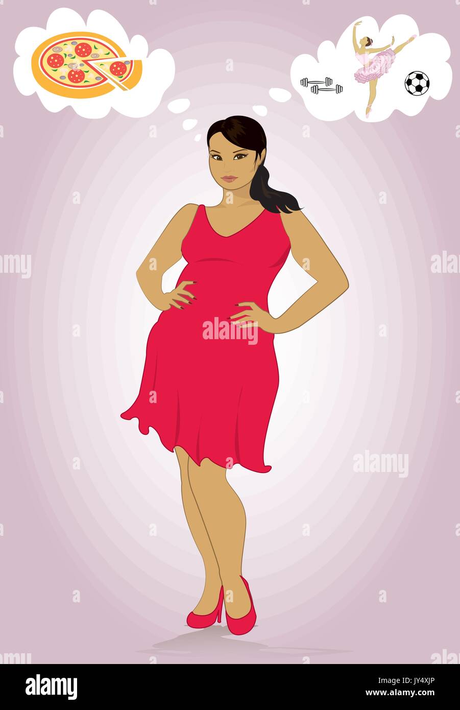 Fat girl eating ice cream Stock Vector Images Alamy