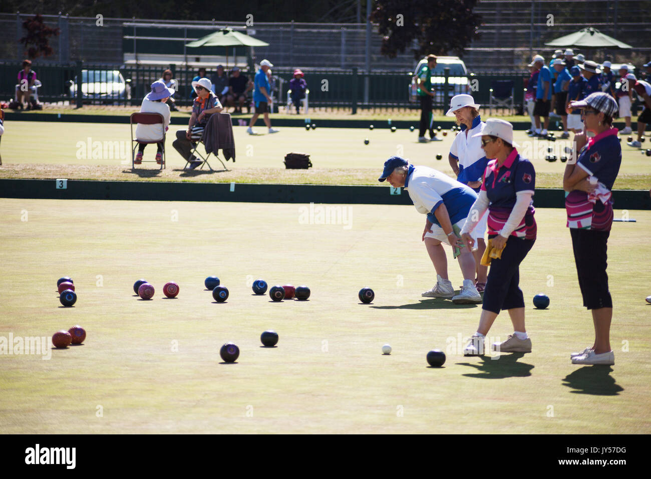 Canadian Lawn Bowling Championships tournament 2017, Victoria BC Canada Stock Photo