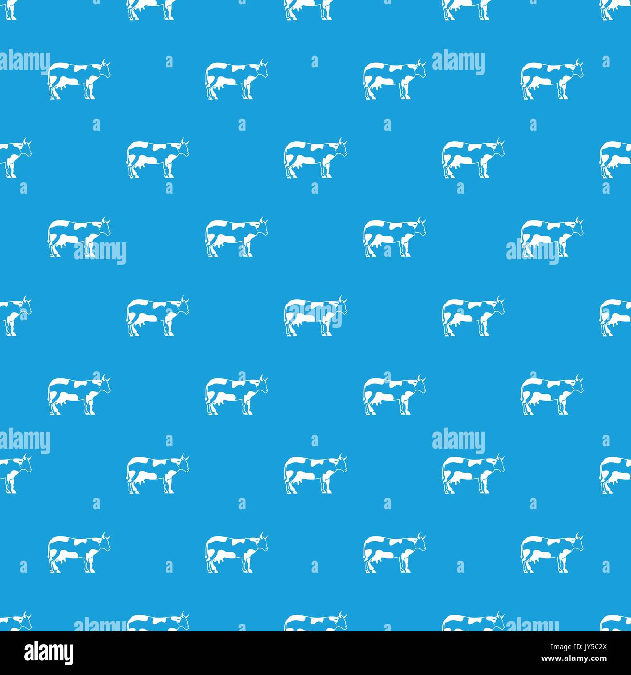 Cow pattern seamless blue Stock Vector