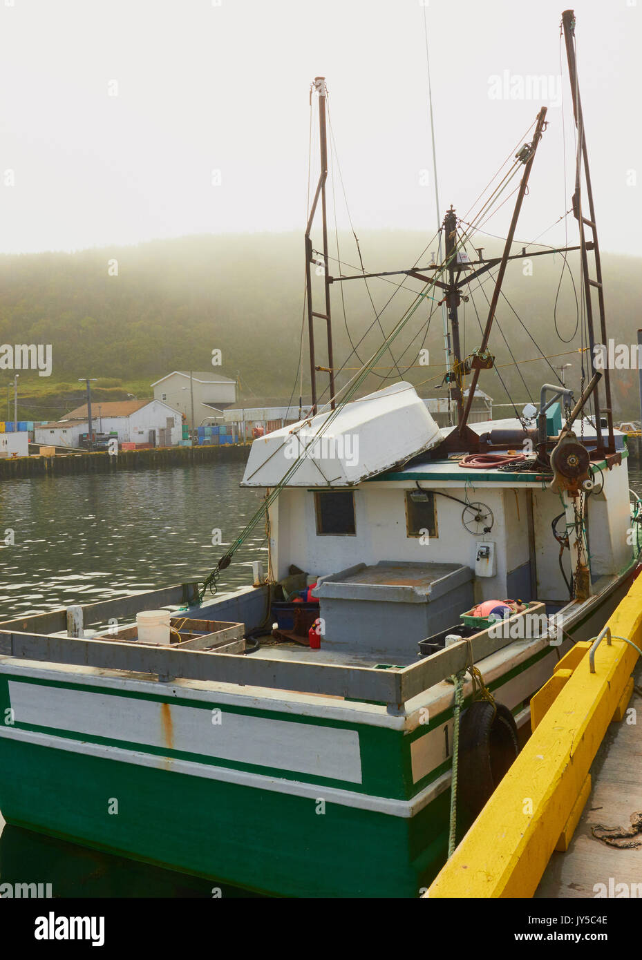 Fishing trawler in the harbour of St. LunaireGriquet at the northern