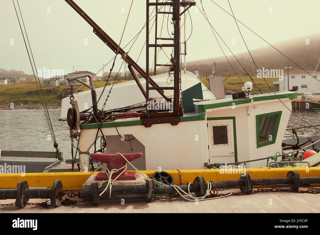 Fishing trawler in the harbour of St. LunaireGriquet at the northern