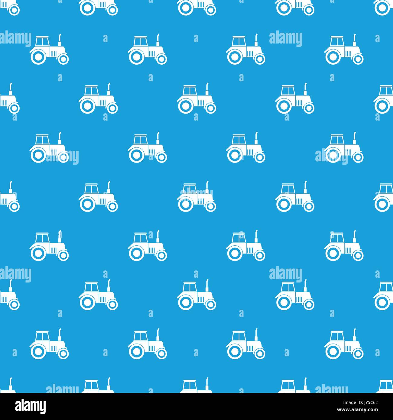 Tractor pattern seamless blue Stock Vector