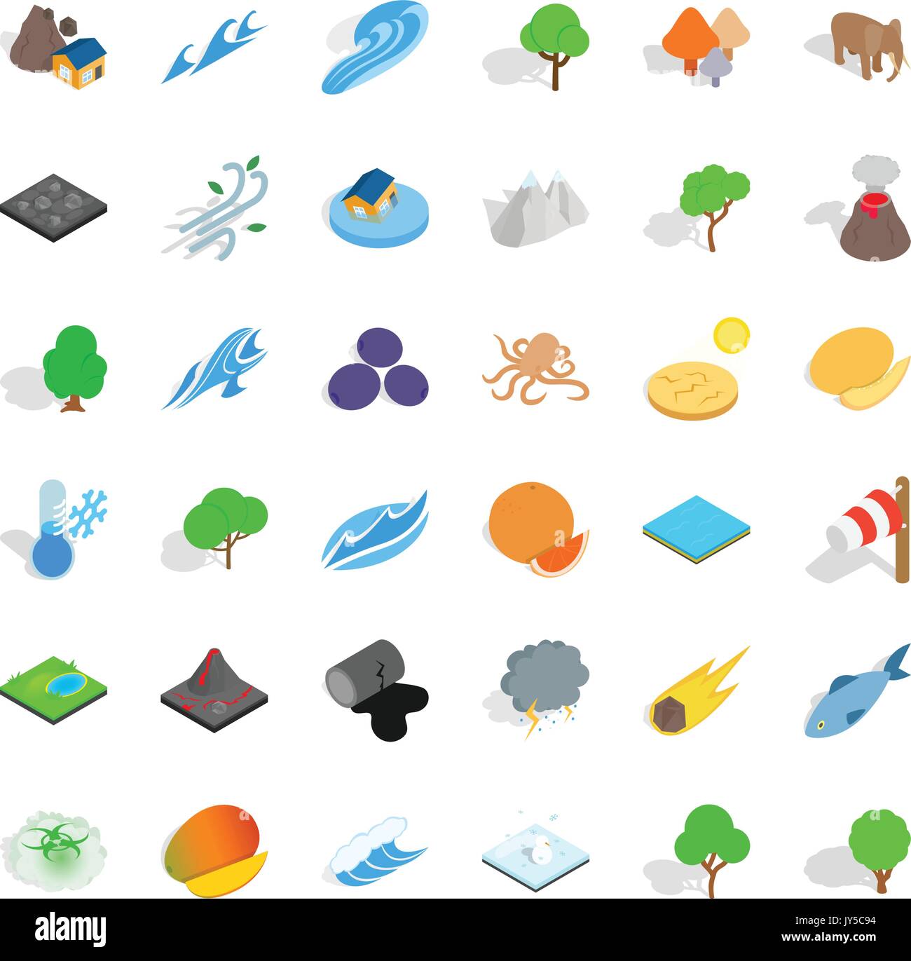 Our earth icons set, isometric style Stock Vector