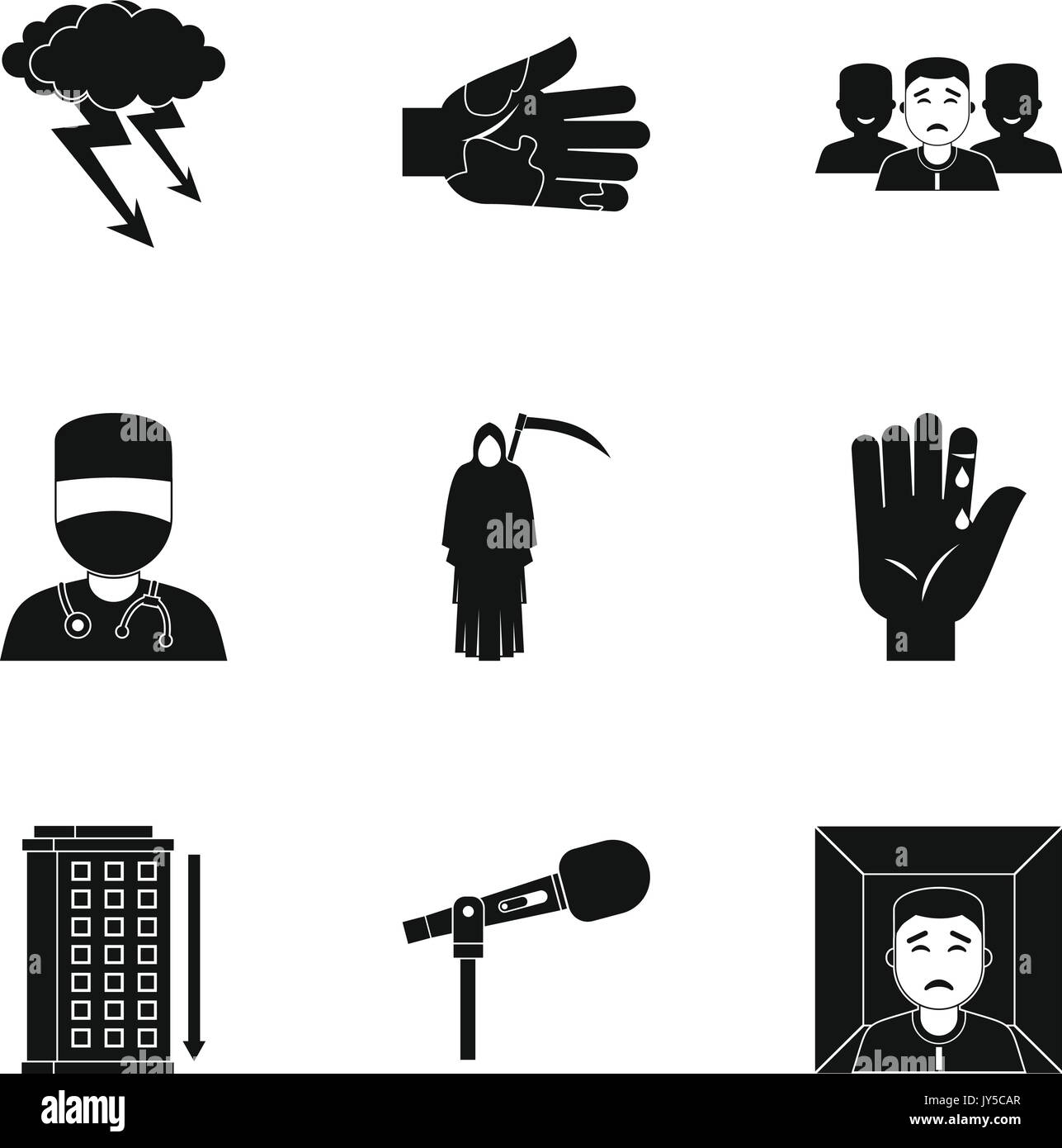 Anxiety and stress icon set, simple style Stock Vector Image & Art - Alamy