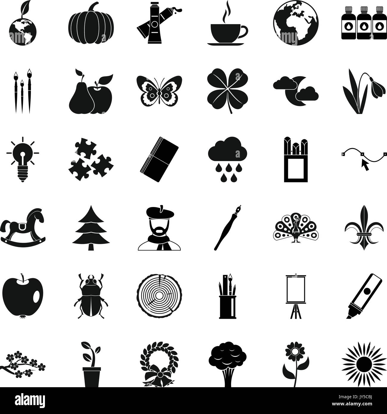 Eco art icons set, simple style Stock Vector Image & Art - Alamy