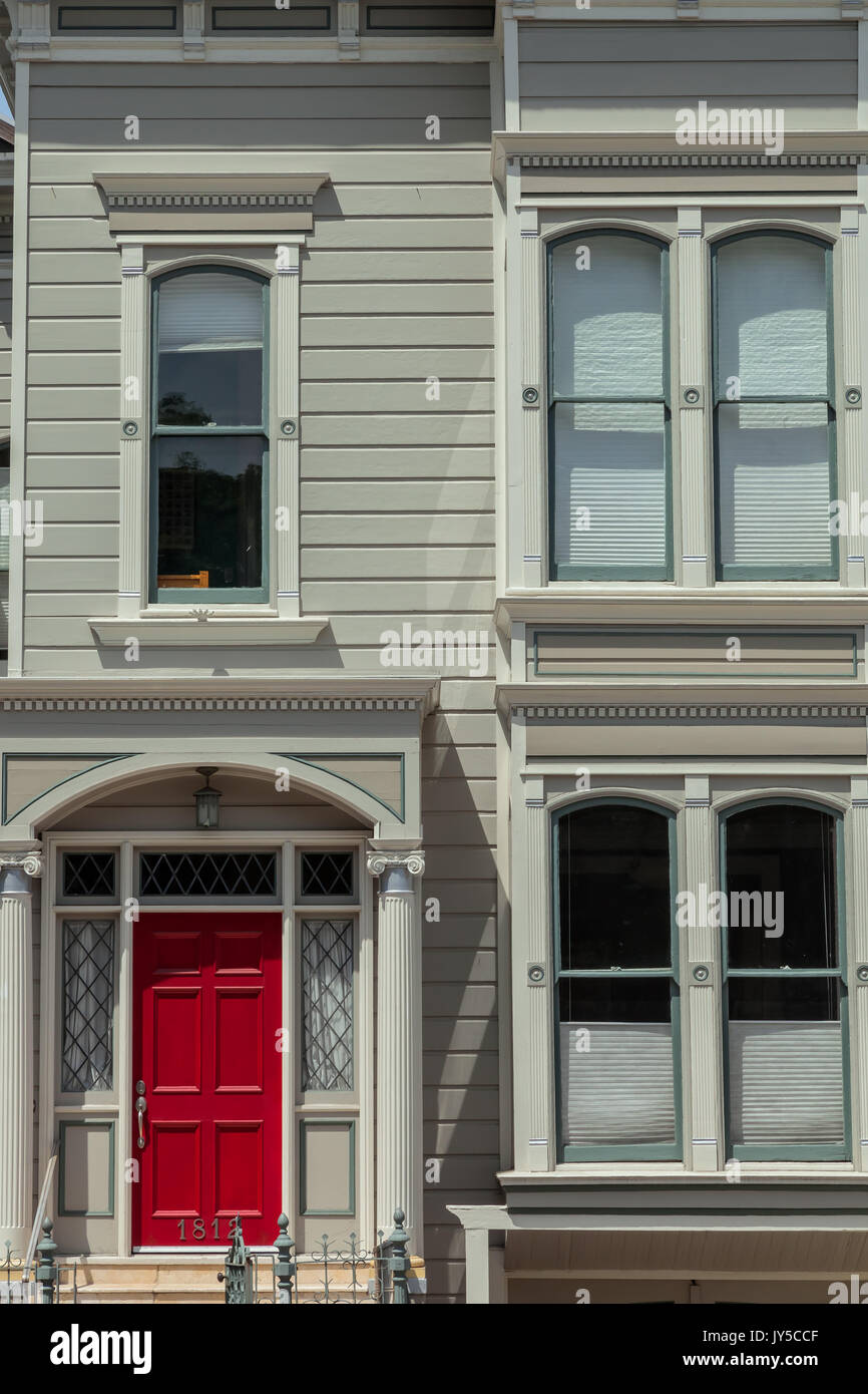 A house with the red door in San Francisco, California Stock Photo