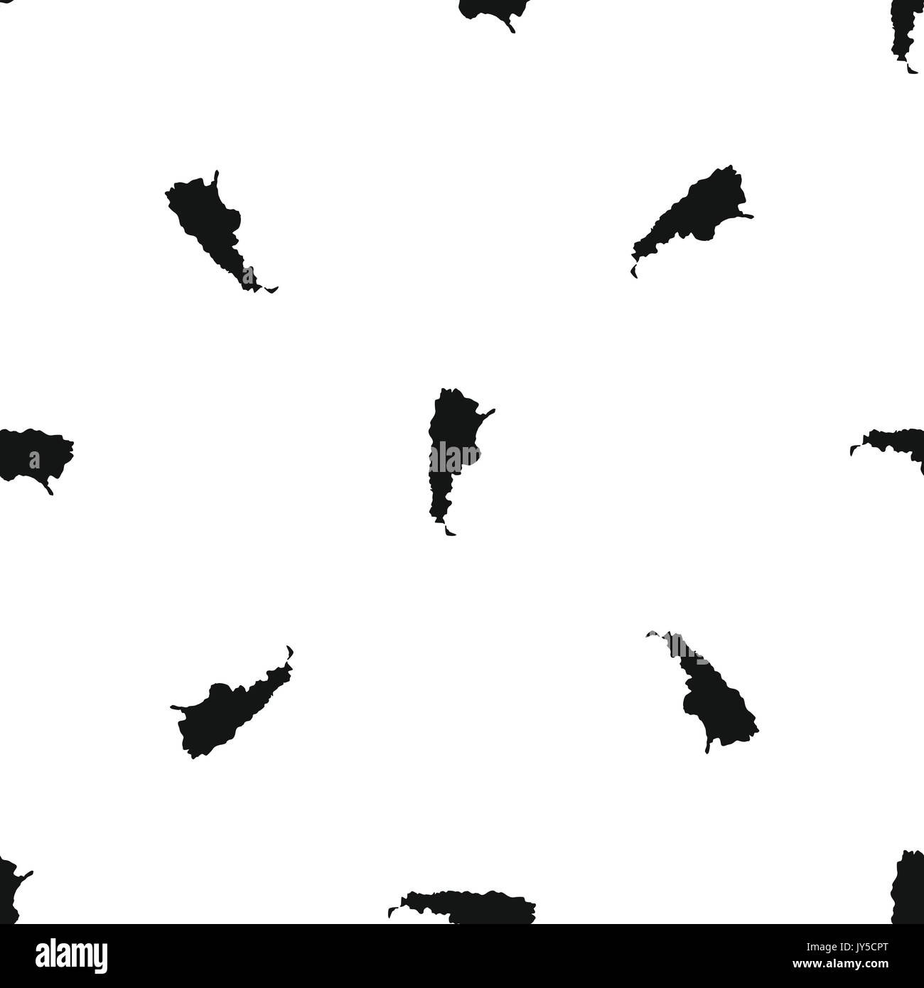 Map of Argentina pattern seamless black Stock Vector