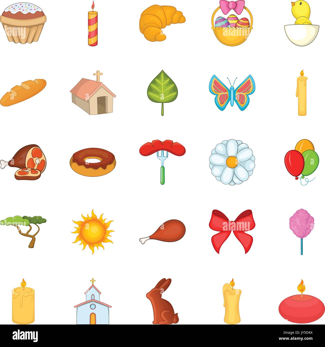 Paschal icons set, cartoon style Stock Vector Image & Art - Alamy