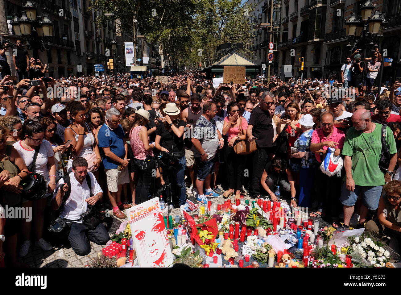 Barcelona Spain 18th Aug 2017 Demonstration Barcelona Against Barcelona Spain 18th Aug 2017 Demonstration Barcelona Against