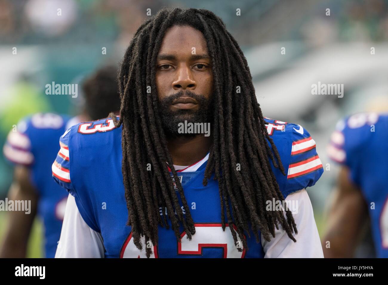 August 17, 2017: Buffalo Bills safety Joe Powell (43) looks on during the NFL game between the Buffalo Bills and the Philadelphia Eagles at Lincoln Financial Field in Philadelphia, Pennsylvania. Christopher Szagola/CSM Stock Photo