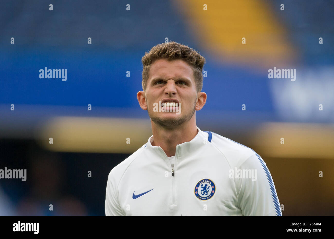 London, UK. 18th Aug, 2017.   Jordan HOUGHTON of Chelsea during the U23 Premier League 2 match between Chelsea and Derby County at Stamford Bridge, London, England on 18 August 2017. Photo by Andy Rowland. **EDITORIAL USE ONLY FA Premier League and Football League are subject to DataCo Licence. Credit: Andrew Rowland/Alamy Live News Credit: Andrew Rowland/Alamy Live News Stock Photo