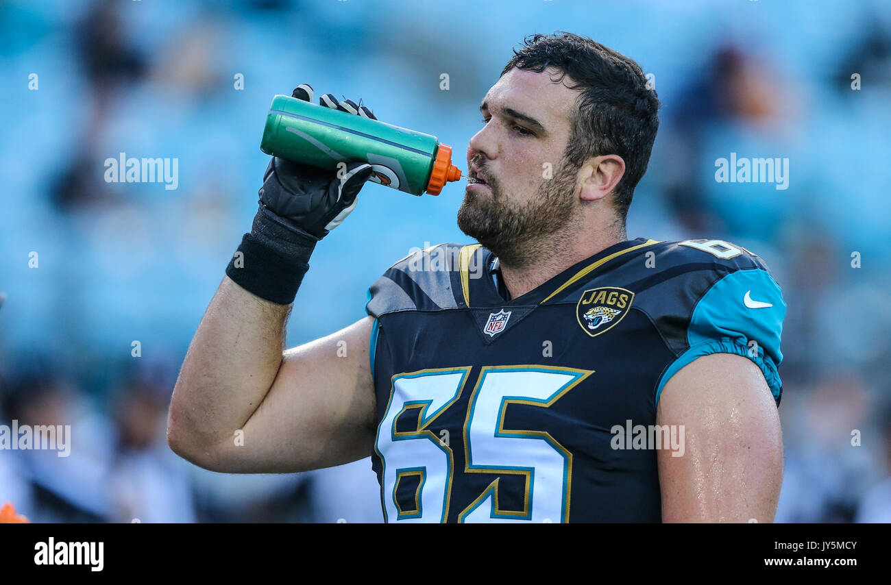 August 17 2017 Jacksonville Jaguars center Brandon Linder 65 during warm ups before an NFL preseason game against the Tampa Bay Buccaneers in Jacksonville FL. Gary McCullough CSM Stock Photo Alamy