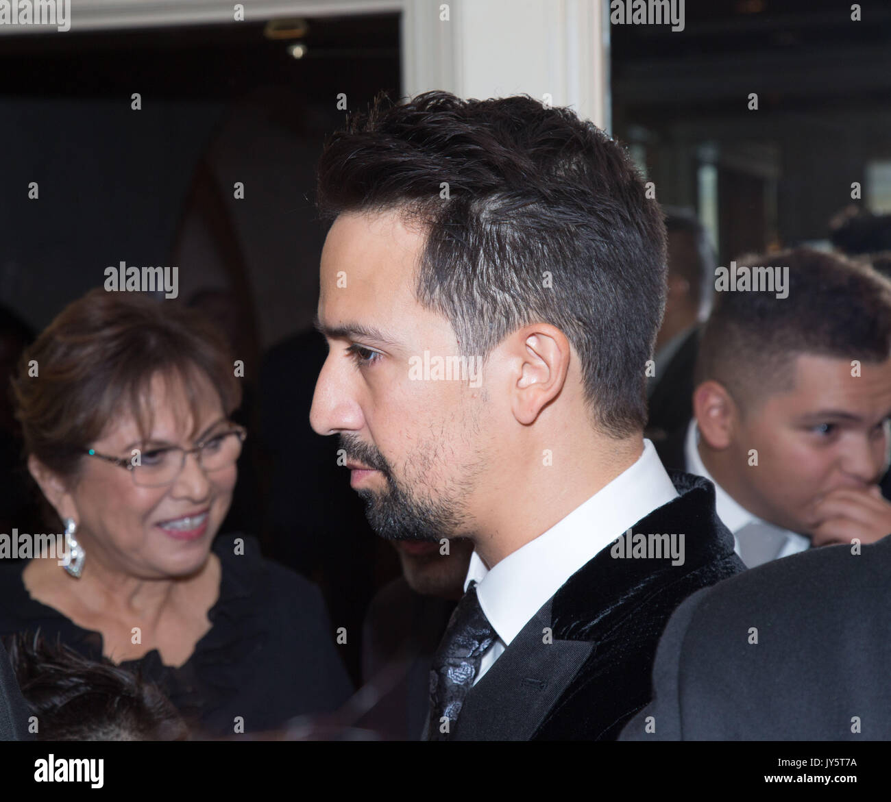 Beverly Hills,California,USA. 18th Aug,2017. Lin-Manuel Miranda attends 32nd Annual Imagen Awards Beverly Wilshire Four Seasons Hotel August 18,2017 Beverly Hills,California. Stock Photo