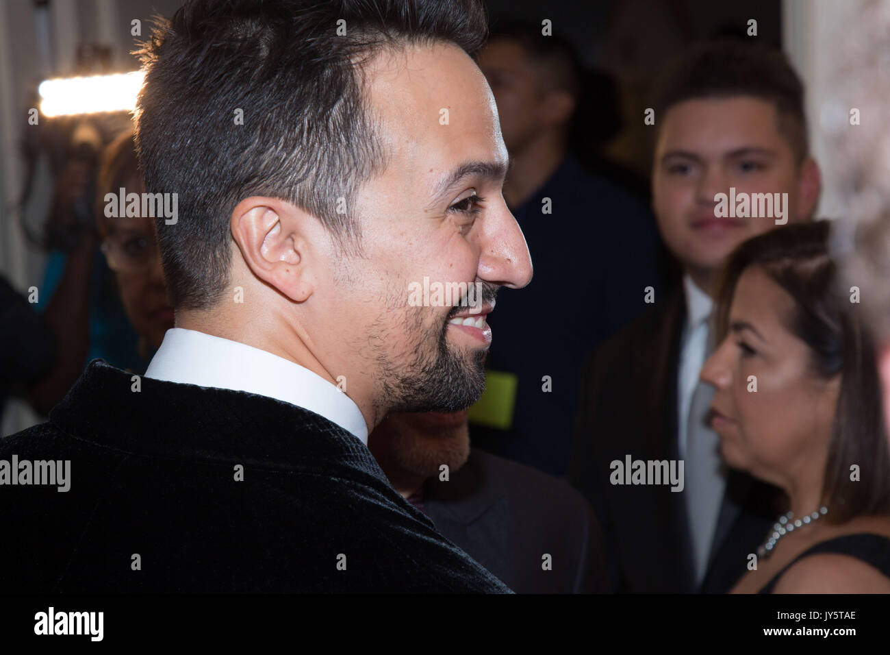 Beverly Hills,California,USA. 18th Aug,2017. Lin-Manuel Miranda attends 32nd Annual Imagen Awards Beverly Wilshire Four Seasons Hotel August 18,2017 Beverly Hills,California. Stock Photo