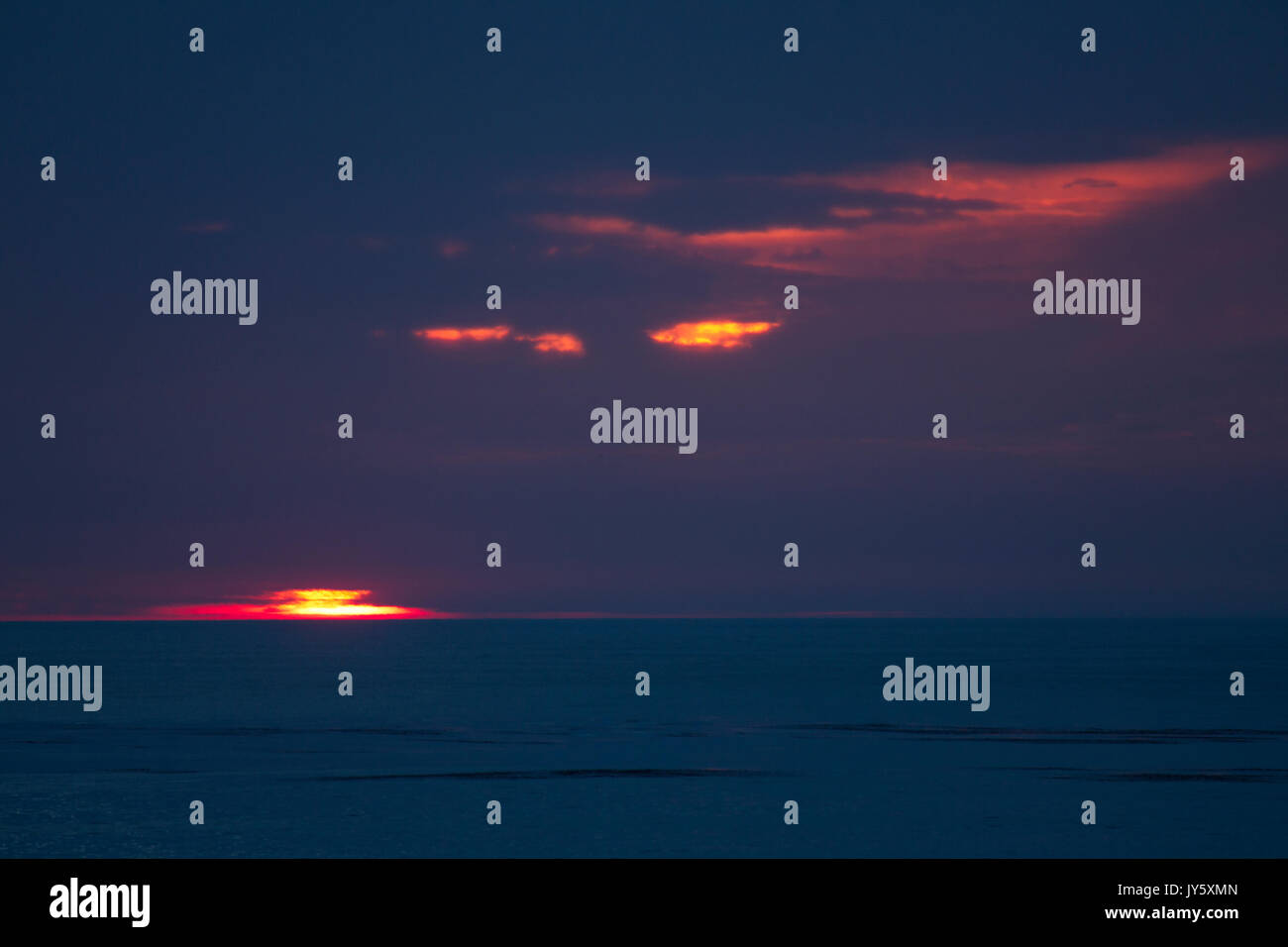 Sunset over the Pacific Ocean Stock Photo
