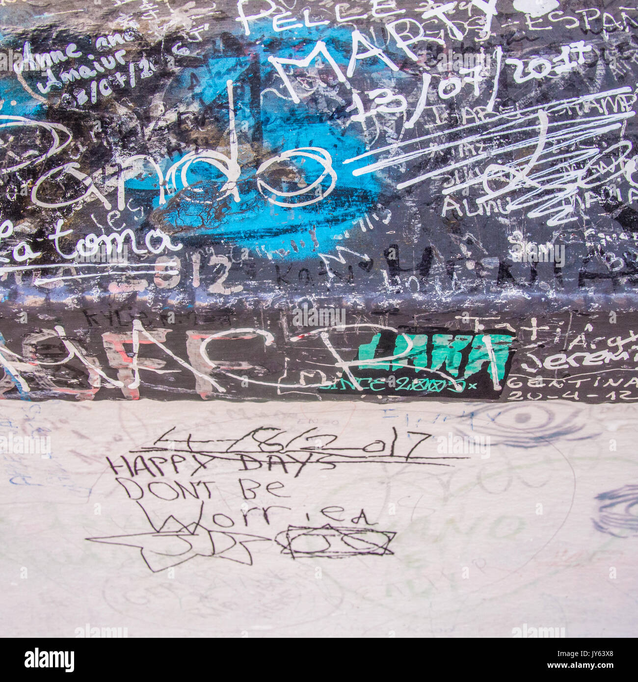 Abbey Road Graffiti Wall Stock Photo