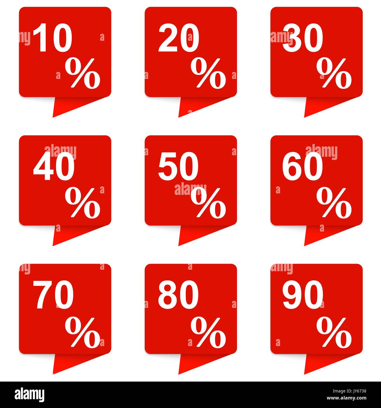 Collection of square banners of discount stickers Stock Vector Image