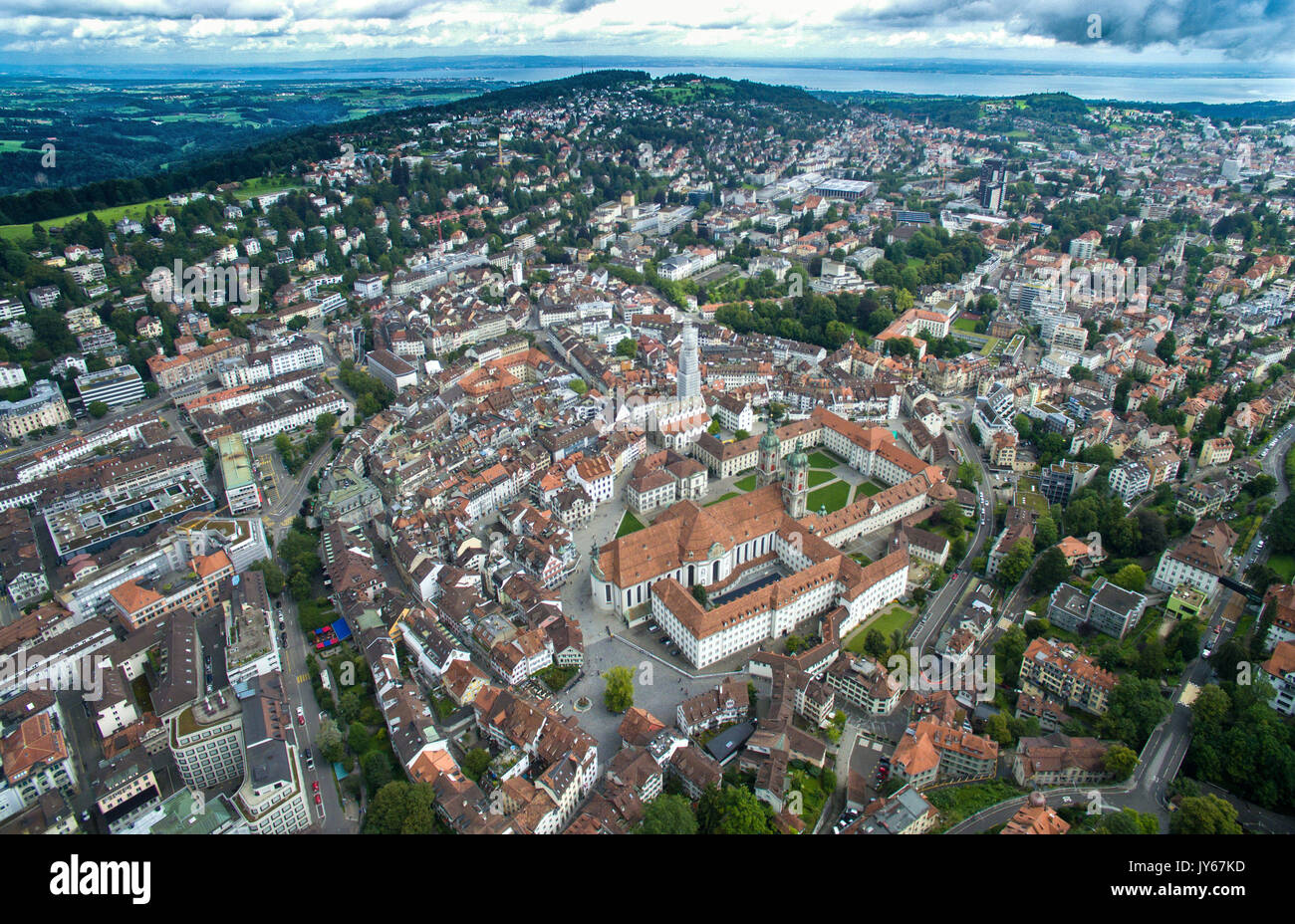 Luftaufnahme Sankt Gallen mit Kloster *** Local Caption *** Church