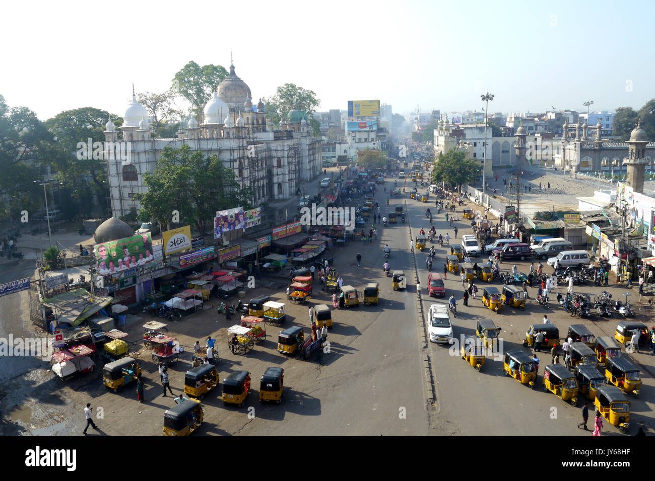 Aerial view over taxis and traffic in Hyderabad, India Stock Photo - Alamy