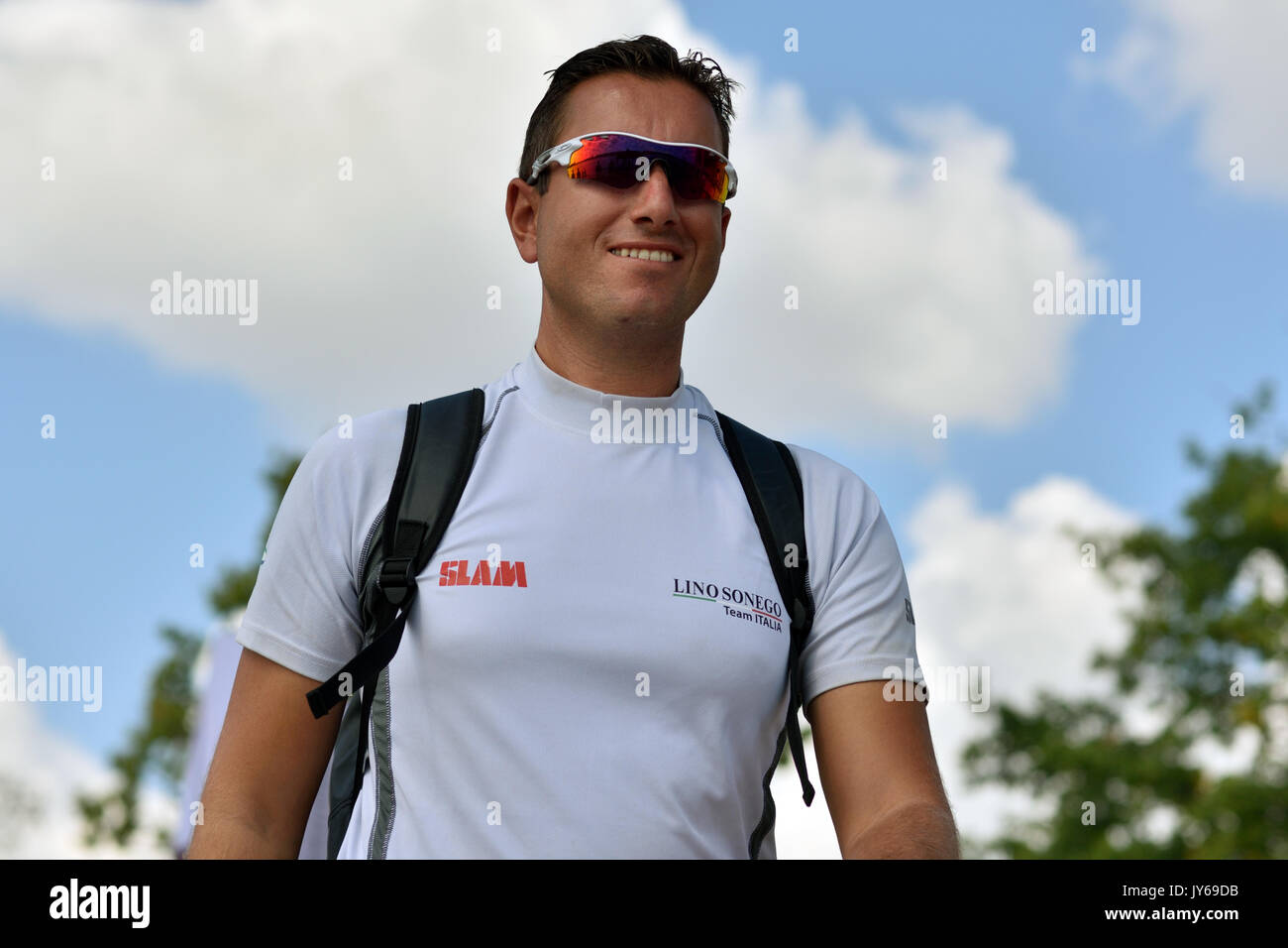 St. Petersburg, Russia - August 23, 2015: Tactician of Lino Sonego Team