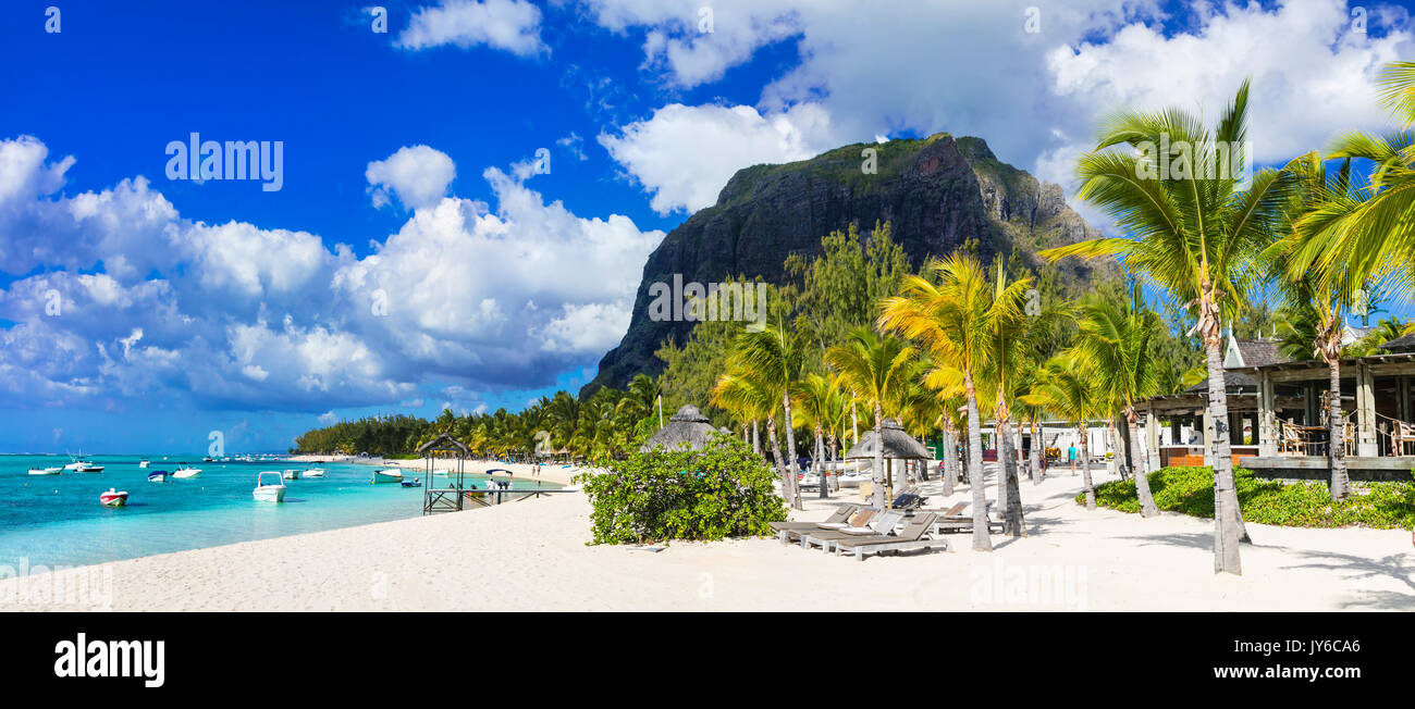 Tropical holidays in amazing Mauritius island Stock Photo