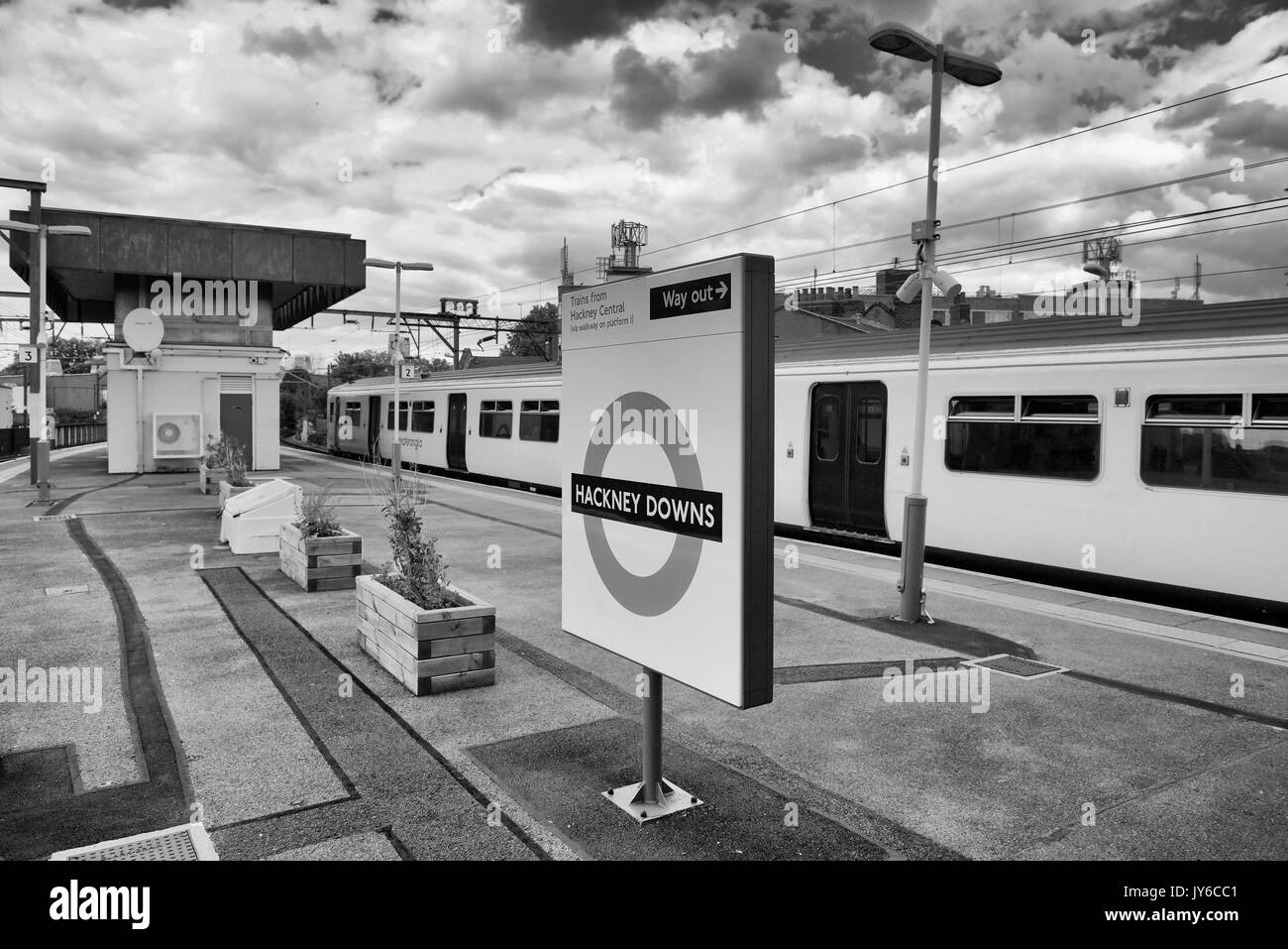 Greater Anglia train at Hackney Downs railway station in London Stock Photo