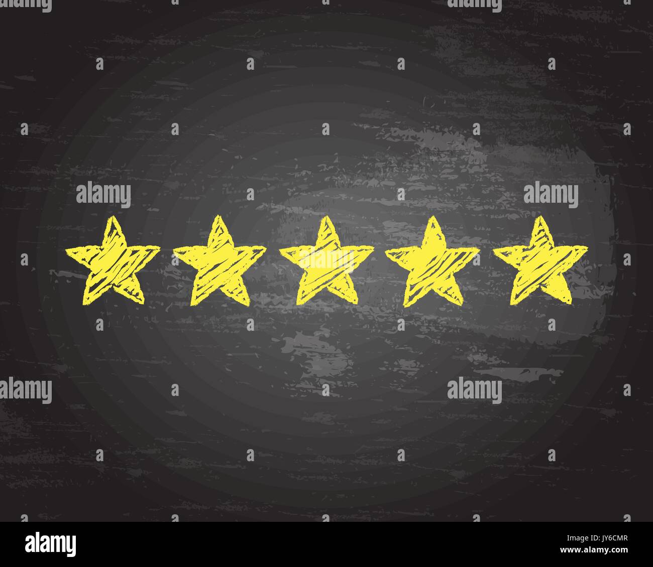 Five gold stars in chalk on blackboard background Stock Vector Image