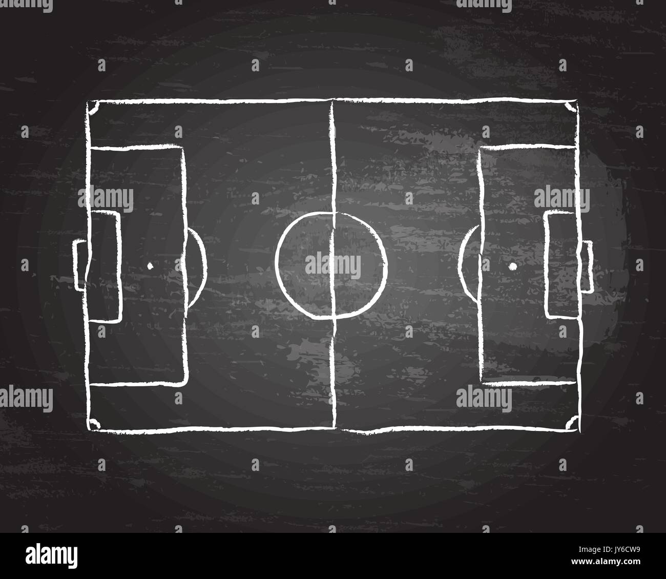 Soccer football pitch diagram on blackboard Stock Vector