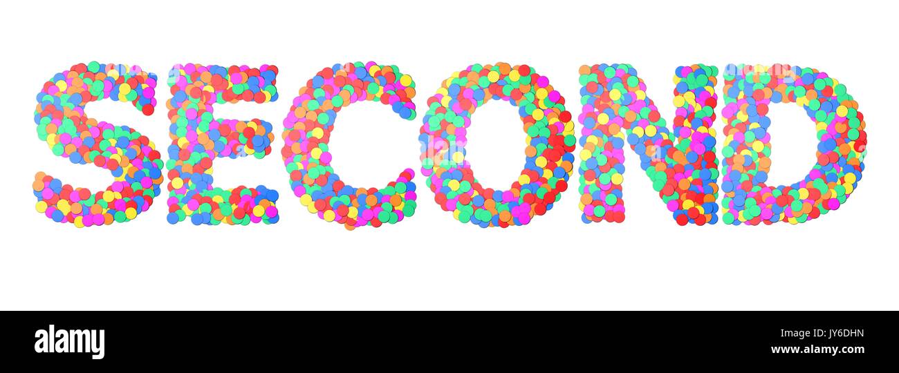 Second confetti type word. 3D rendering Stock Photo Alamy