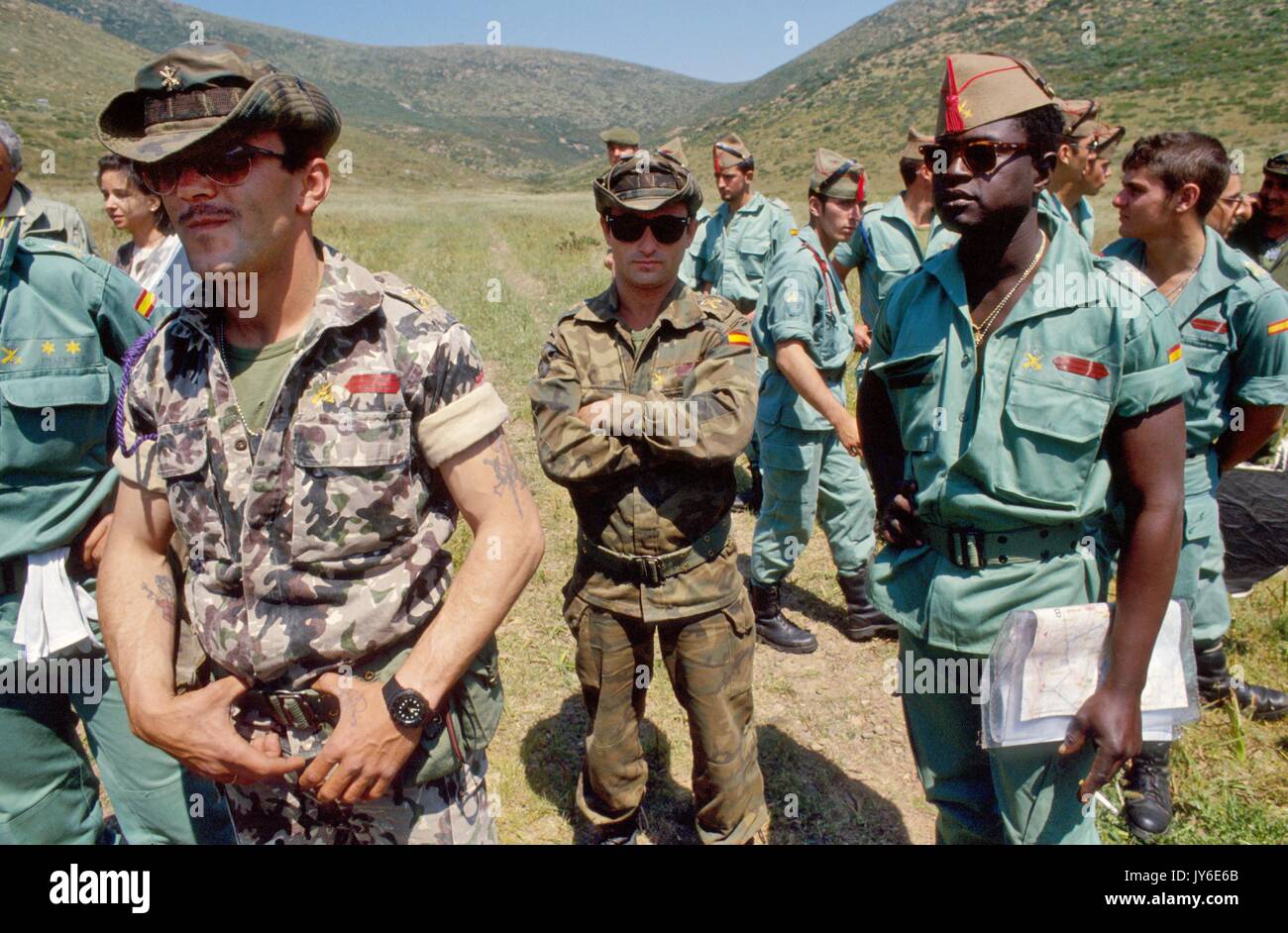 soldiers of "Tercio", the Spanish Foreign Legion (Legion Extranjera) during  NATO exercises at CapoTeulada (Sardinia, Italy Stock Photo - Alamy