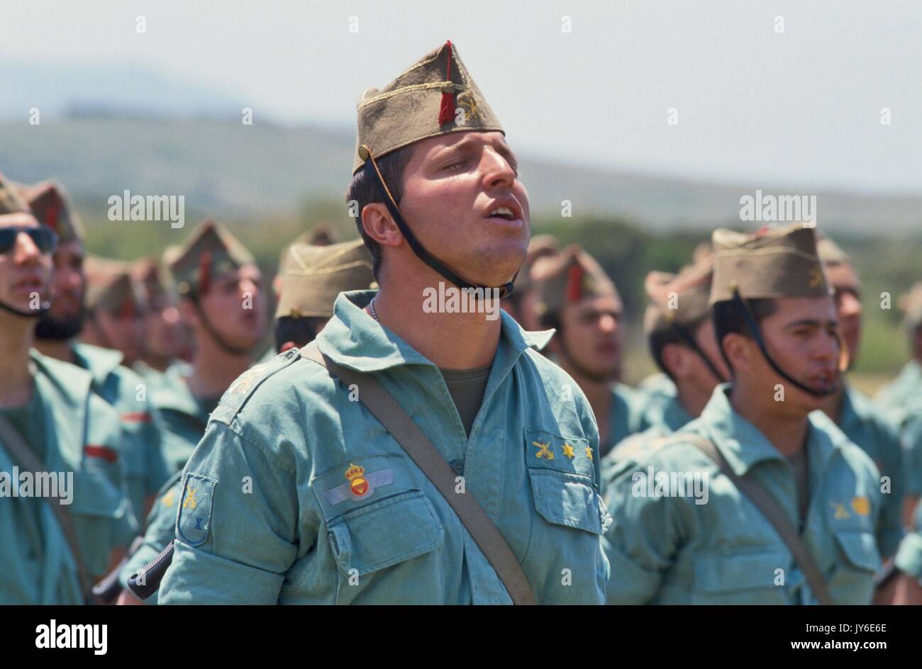 soldiers of "Tercio", the Spanish Foreign Legion (Legion Extranjera) during  NATO exercises at CapoTeulada (Sardinia, Italy Stock Photo - Alamy