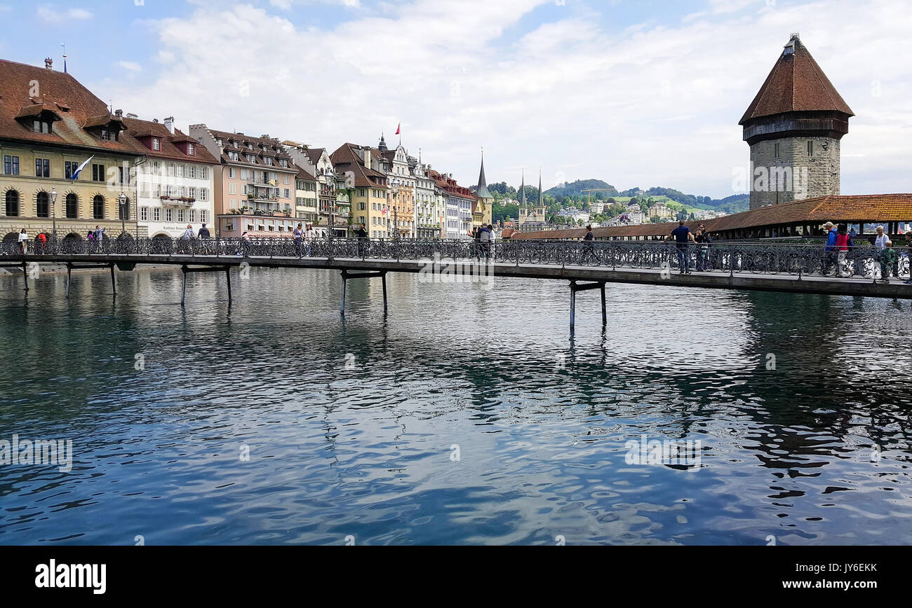 Lucerne Switzerland July 20 2017 The River Reuss and the