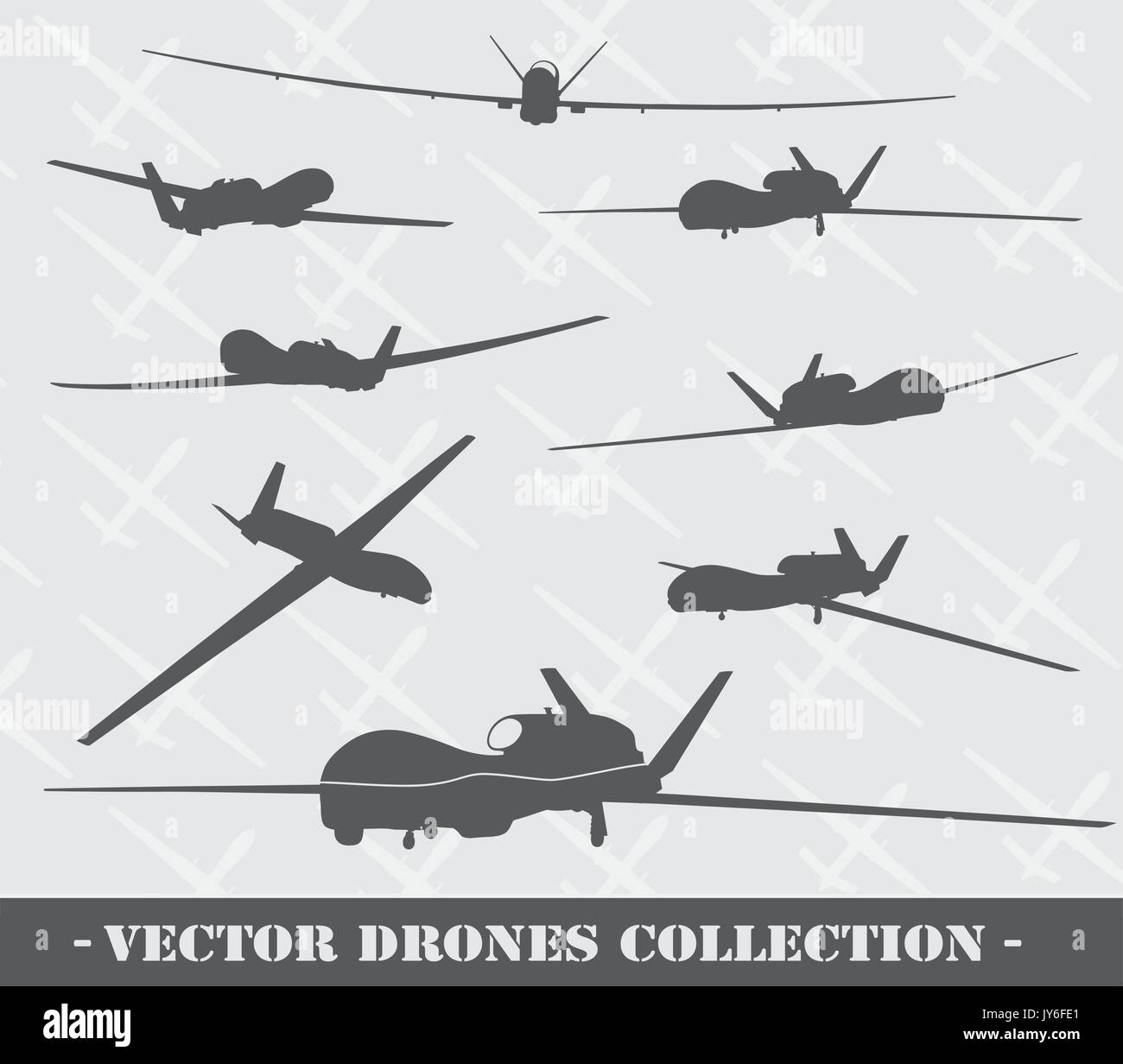Weapon. Drones set Stock Vector