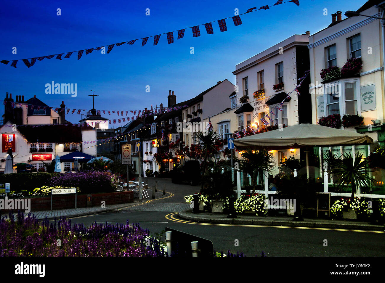 Deal Town seafront at night Stock Photo - Alamy