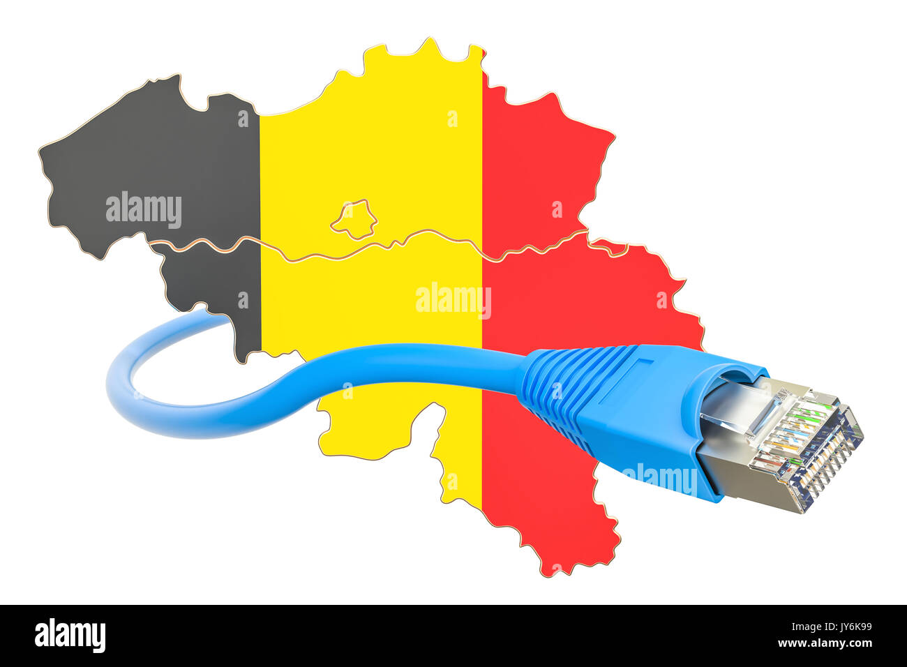 connection in Belgium concept. 3D rendering isolated on white