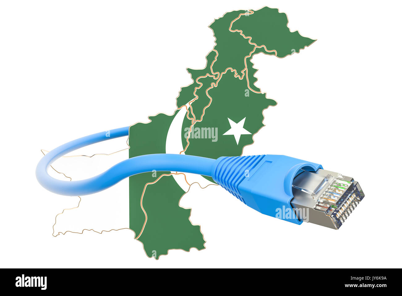 connection in Pakistan concept. 3D rendering isolated on white