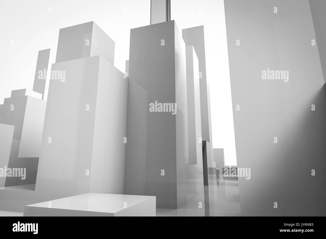 3d rendering white buildings on white background Stock Photo - Alamy