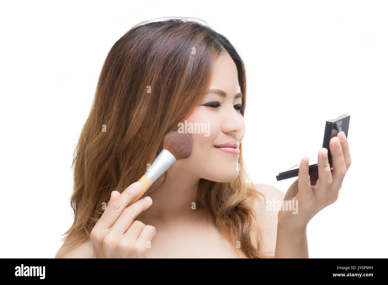 Applying asian woman touching hi-res stock photography and images - Alamy