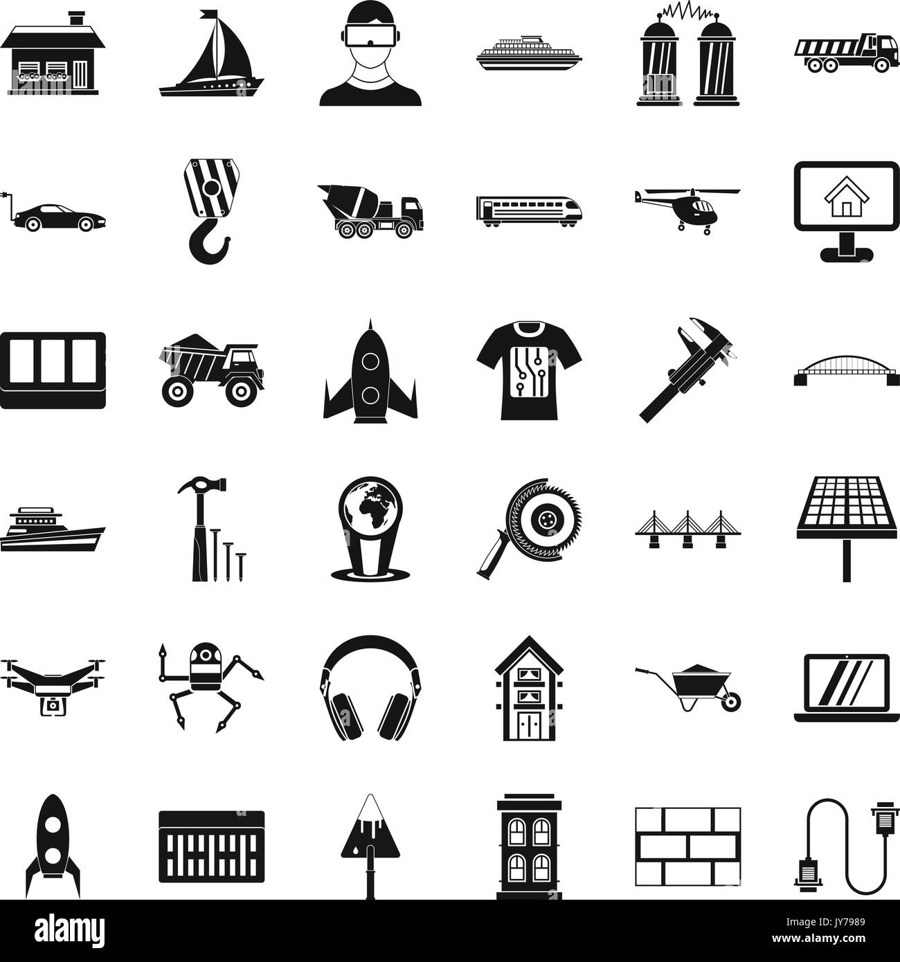 Engineering equipment icons set, simple style Stock Vector Image & Art ...