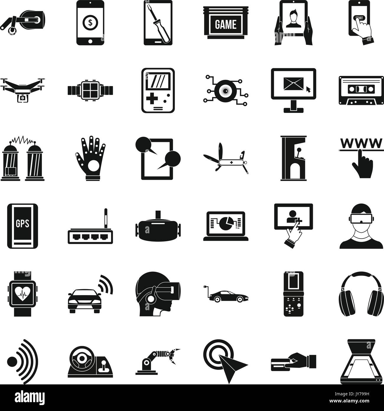 Computer adjustment icons set, simple style Stock Vector Image & Art ...