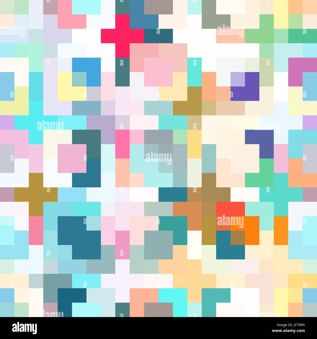 Geometric Background Pattern Seamless Square Pixel Art Stock Photo