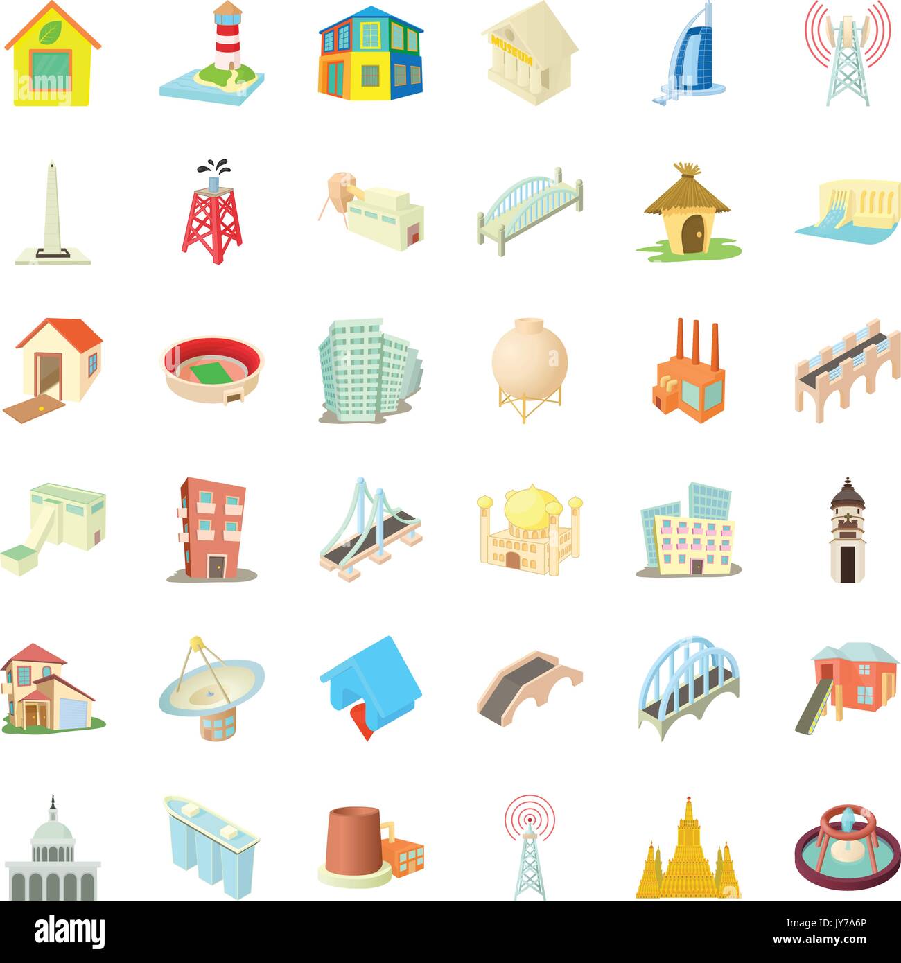 Big building icons set, cartoon style Stock Vector Image & Art - Alamy