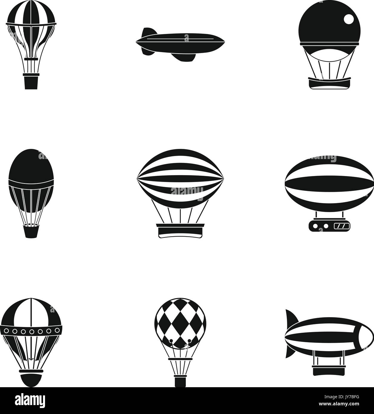 Hot air balloon icon set, simple style Stock Vector Image & Art - Alamy