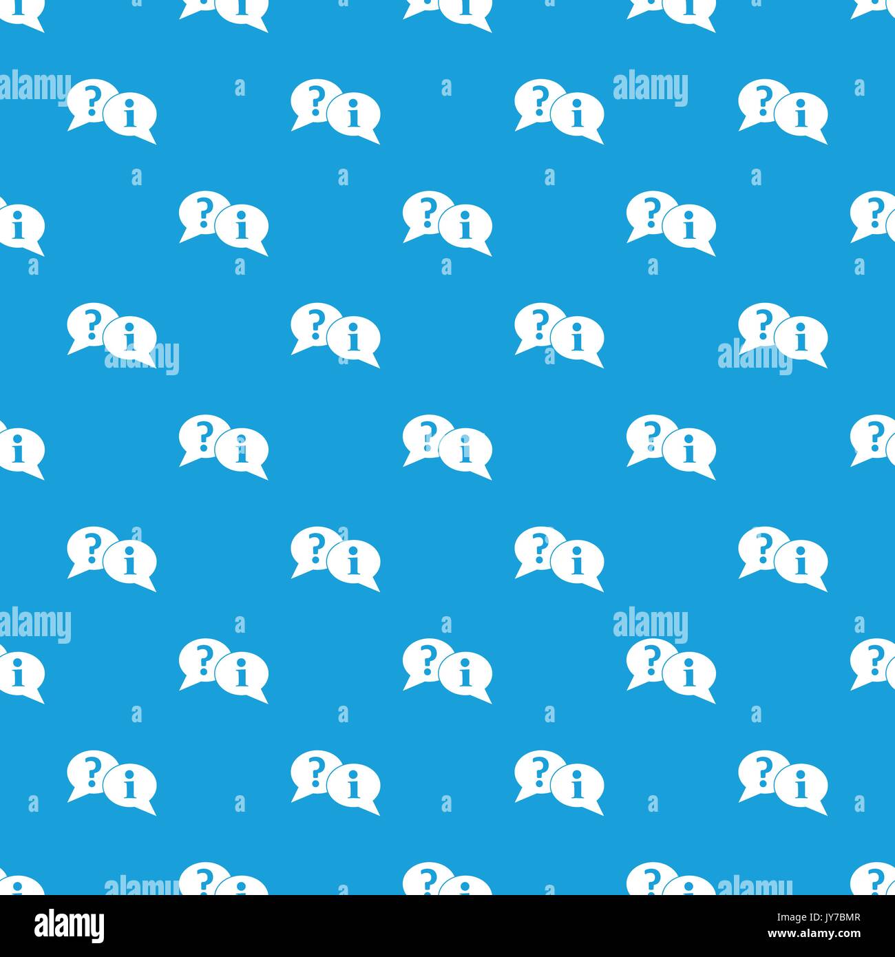 Question and exclamation speech bubbles pattern seamless blue Stock Vector