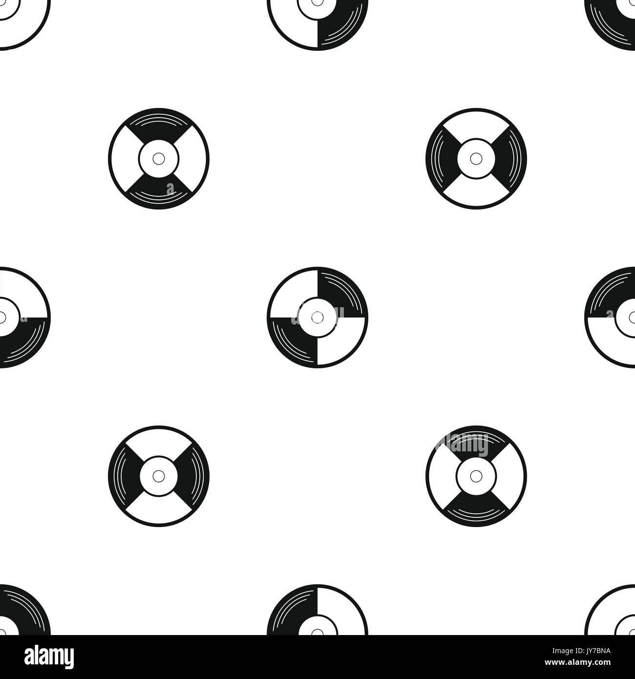 Vinyl record pattern seamless black Stock Vector