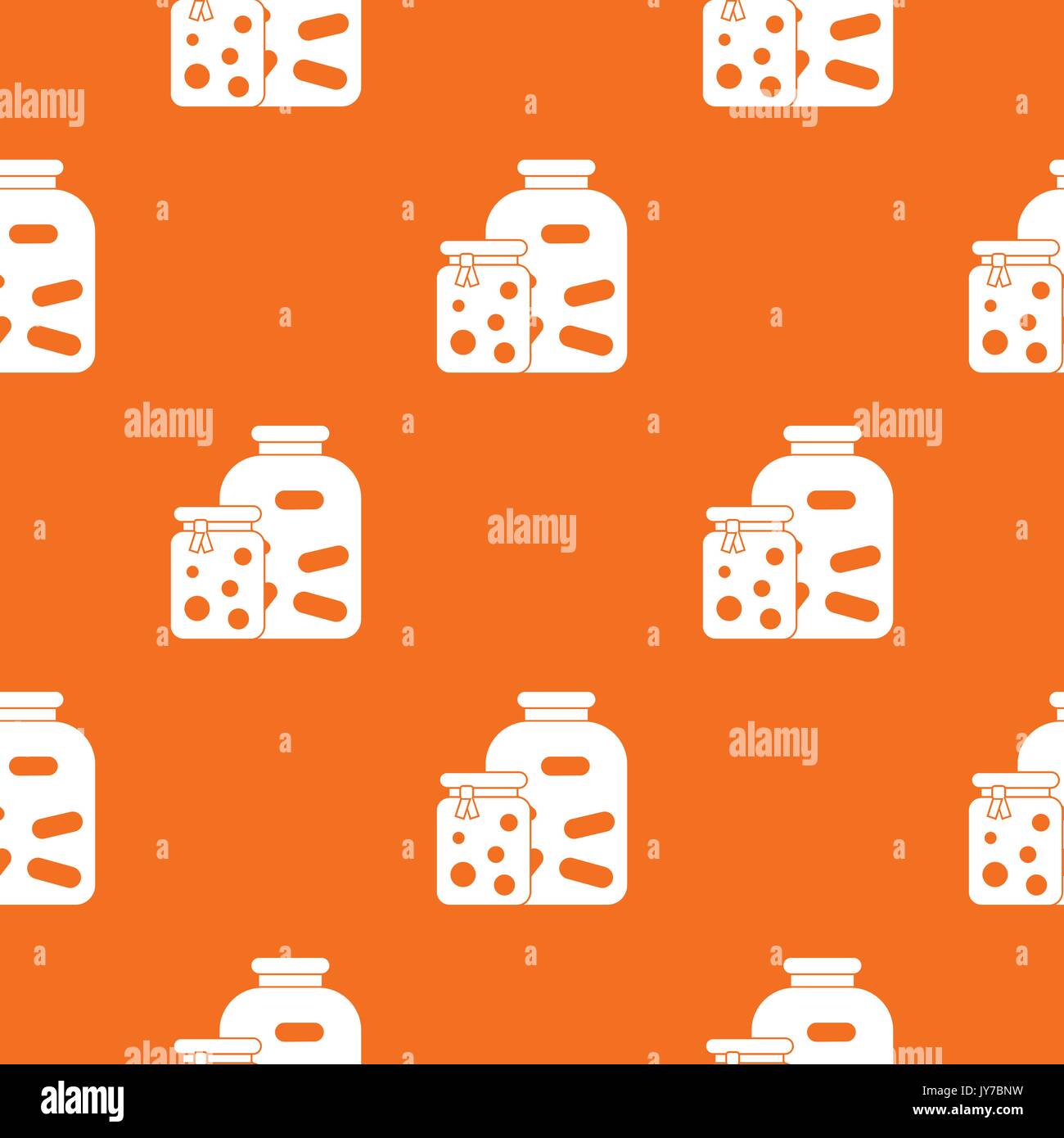 Jars with pickled vegetables and jam pattern seamless Stock Vector